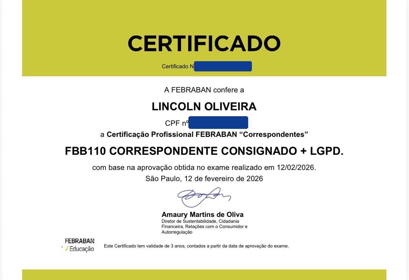 Certificado FBB110