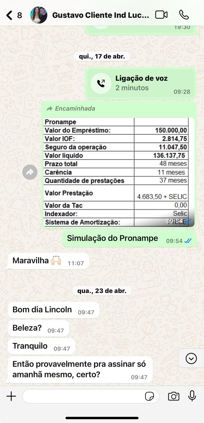Conversa com cliente