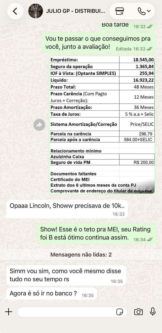 Conversa com cliente