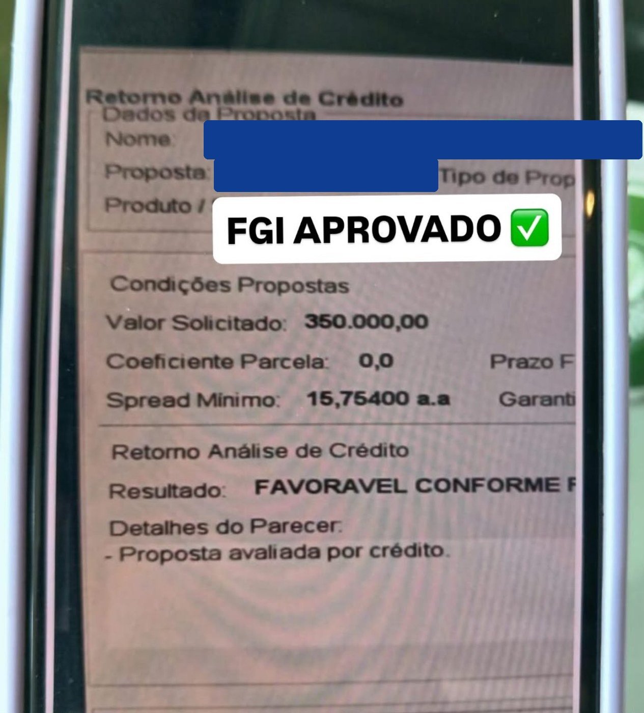 Proposta aprovada
